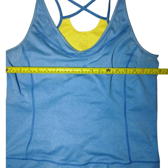 Arc'teryx Women's Senna Tank Top - Size Estimated L - Blue/Yellow, Built-in Bra - Picture 6 of 7